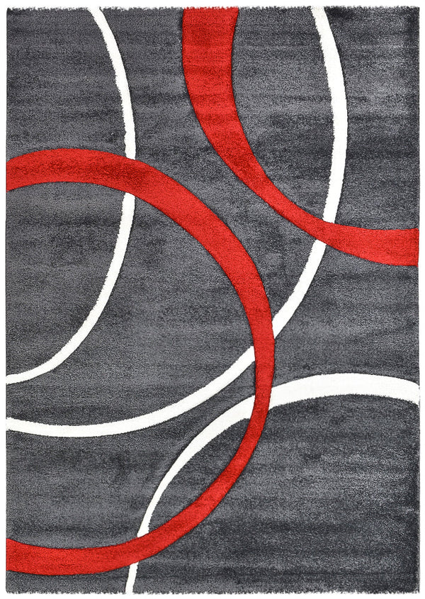 Dahlia 798 Dark Grey Red Rug - discontinued