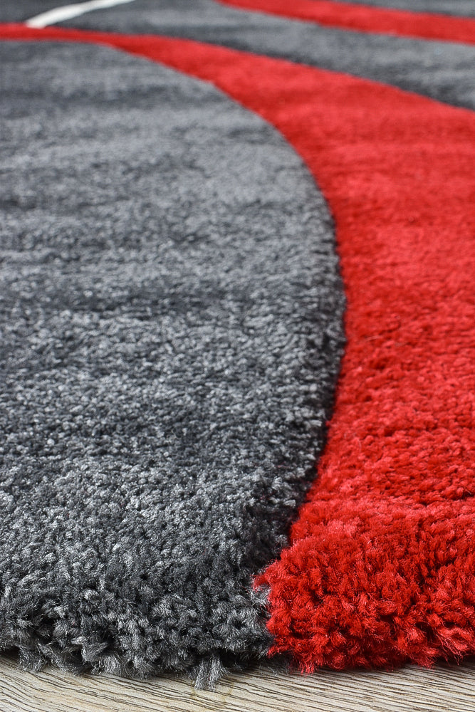 Dahlia 798 Dark Grey Red Rug - discontinued