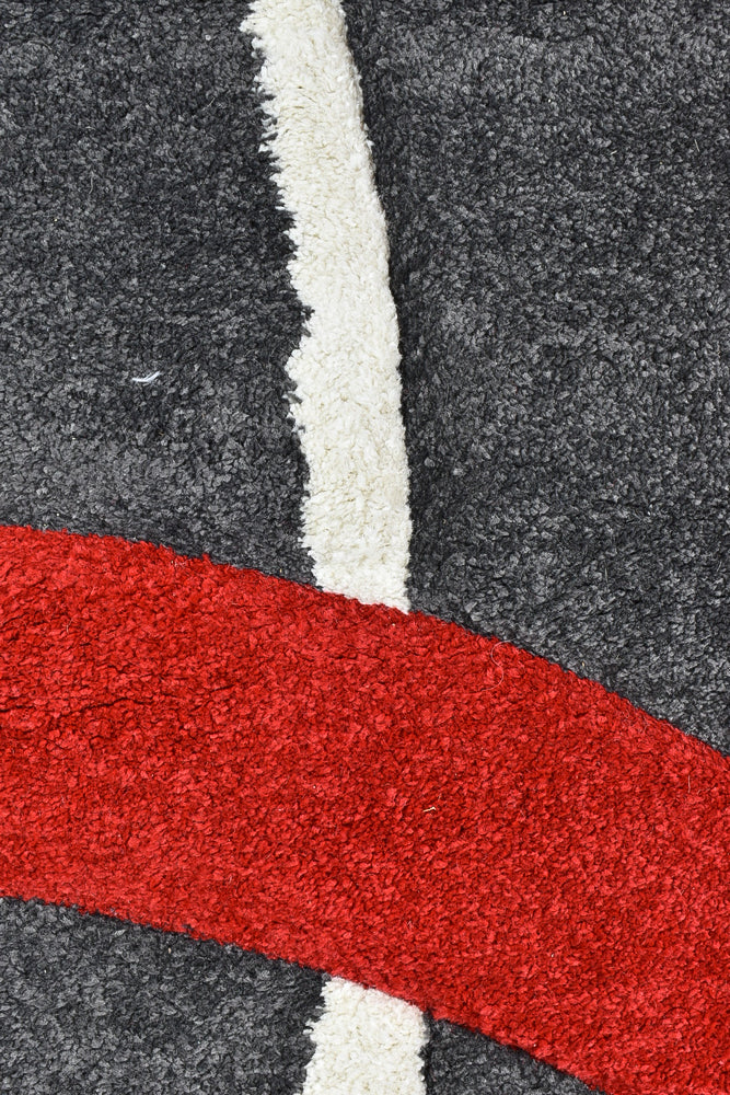 Dahlia 798 Dark Grey Red Rug - discontinued