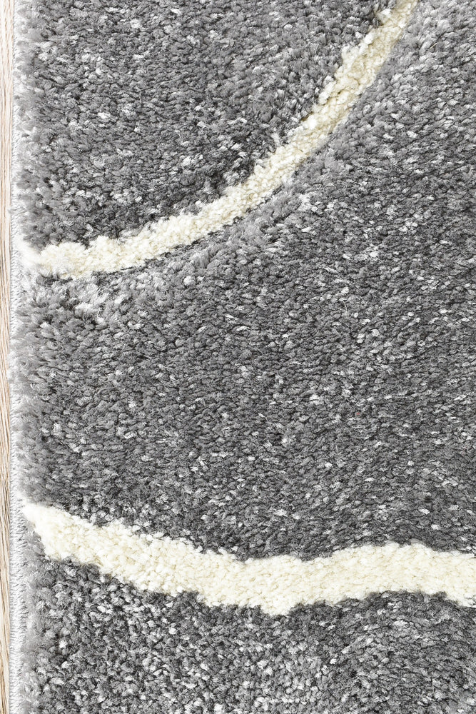 Dahlia 798 Light Grey Black Runner