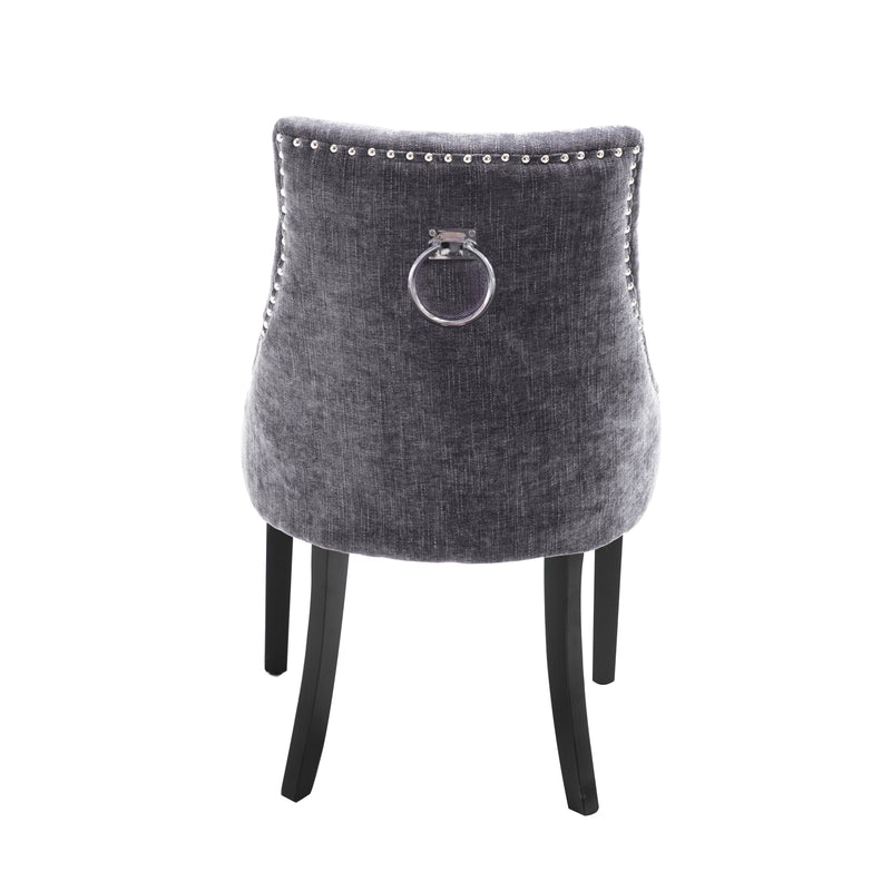 London Chair in Grey Velvet Fabric