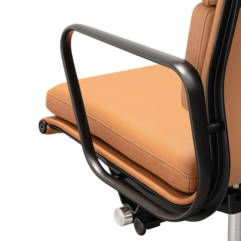 Calibre COC6404-YS Low Back Office Chair - Saddle Tan in Black Frame