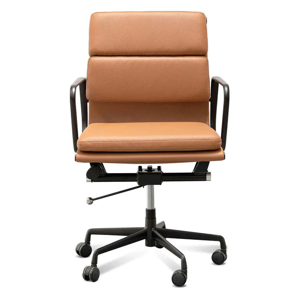 Calibre COC6404-YS Low Back Office Chair - Saddle Tan in Black Frame