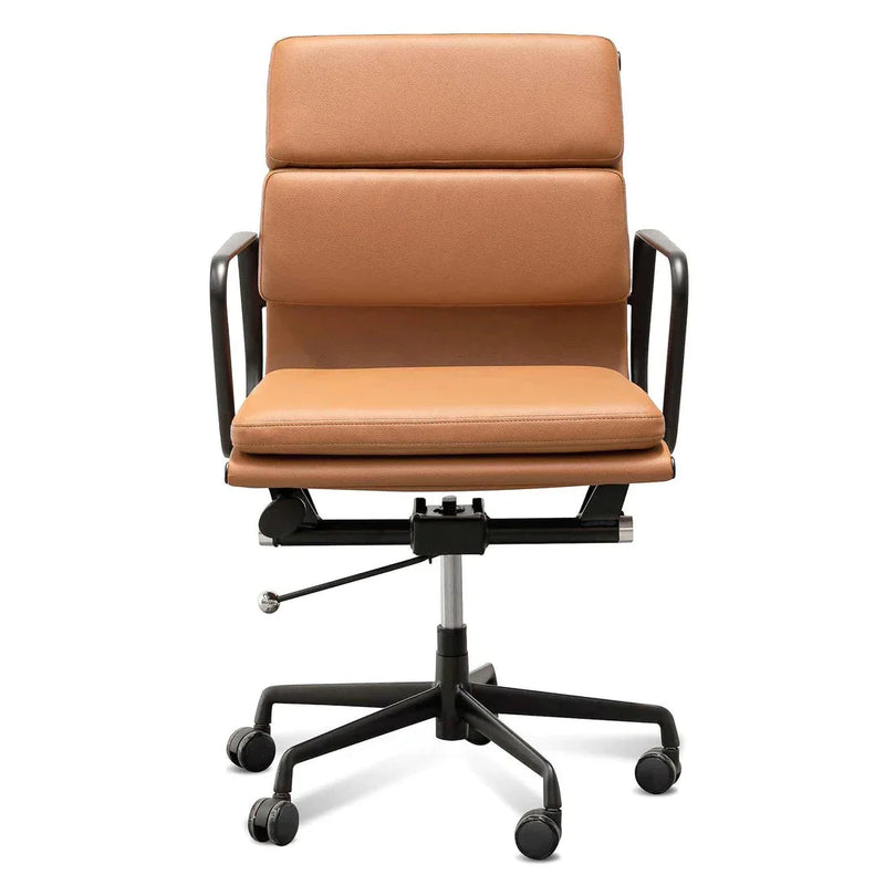 Calibre COC6404-YS Low Back Office Chair - Saddle Tan in Black Frame