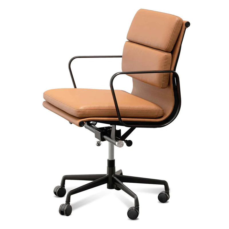 Calibre COC6404-YS Low Back Office Chair - Saddle Tan in Black Frame