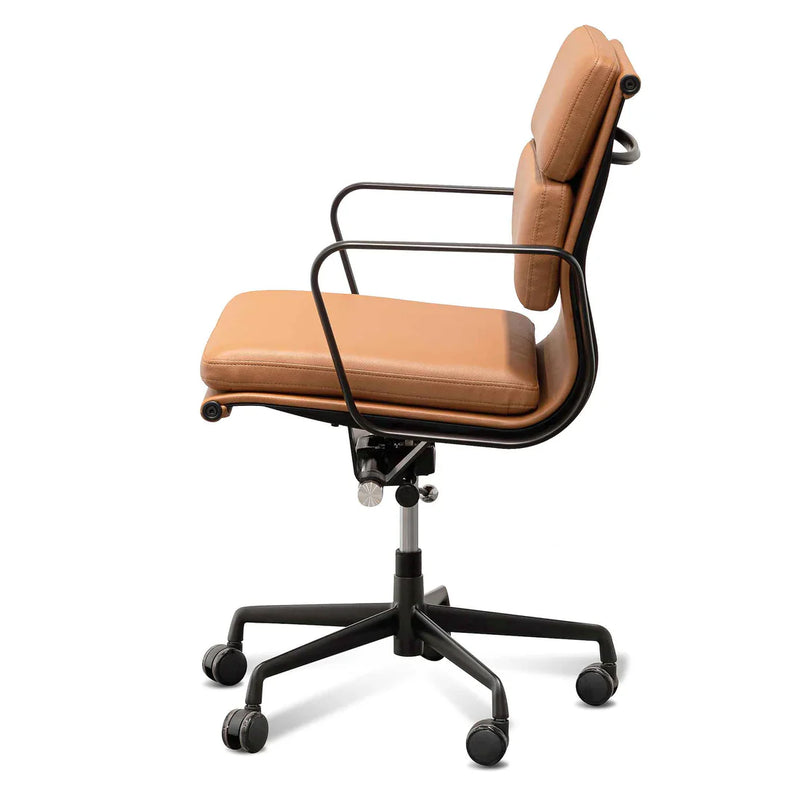 Calibre COC6404-YS Low Back Office Chair - Saddle Tan in Black Frame