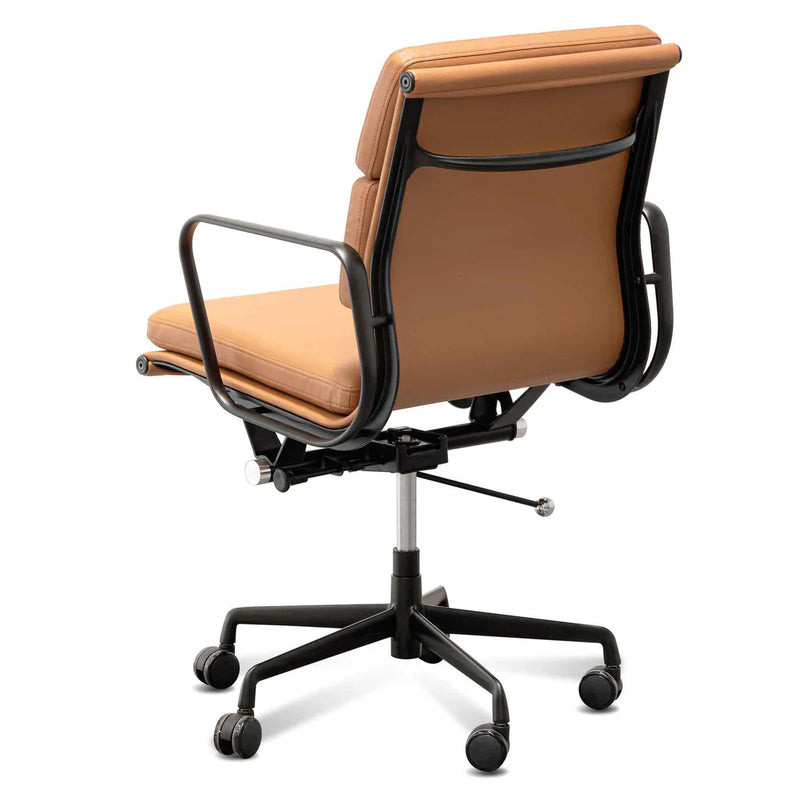 Calibre COC6404-YS Low Back Office Chair - Saddle Tan in Black Frame
