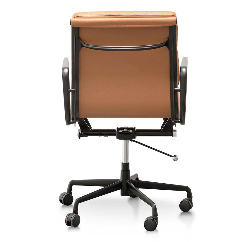 Calibre COC6404-YS Low Back Office Chair - Saddle Tan in Black Frame