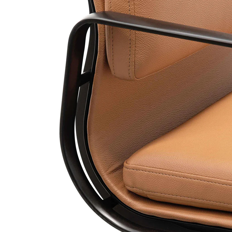 Calibre COC6404-YS Low Back Office Chair - Saddle Tan in Black Frame
