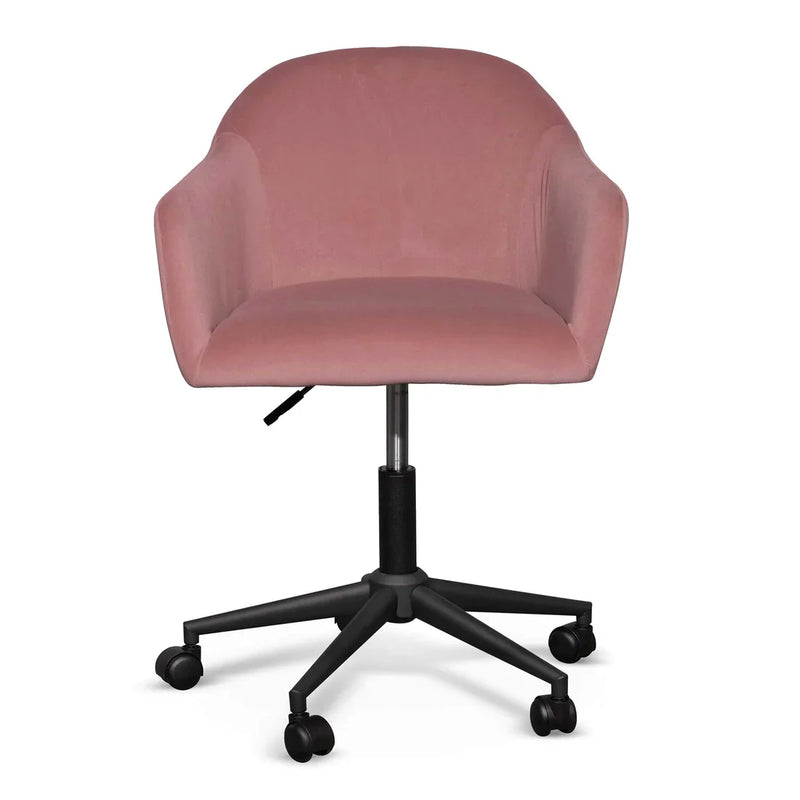 Calibre COC6508-LF Blush Velvet Office Chair - Black Base