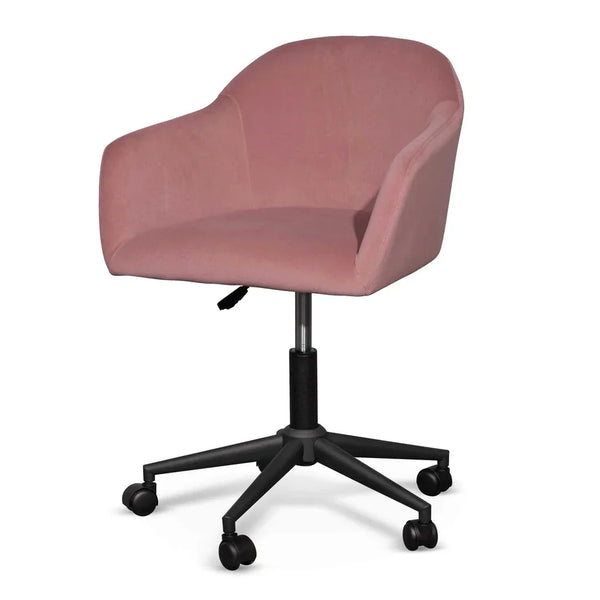 Calibre COC6508-LF Blush Velvet Office Chair - Black Base