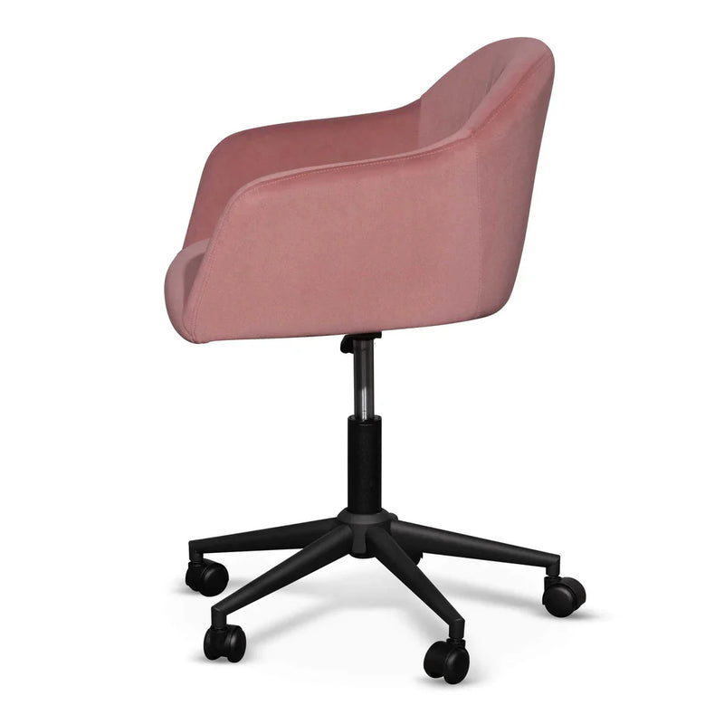 Calibre COC6508-LF Blush Velvet Office Chair - Black Base