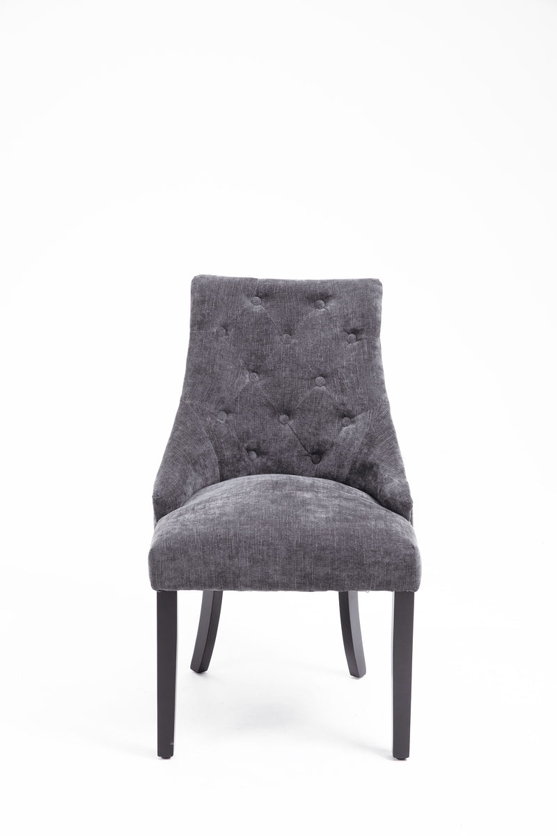 London Chair in Grey Velvet Fabric