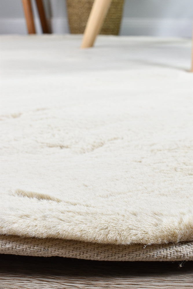 Super Soft Shaggy Round Beige