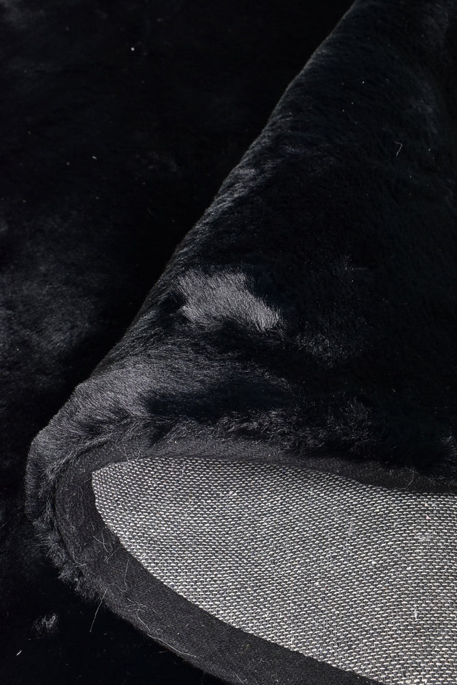 Super Soft Shaggy Round Black