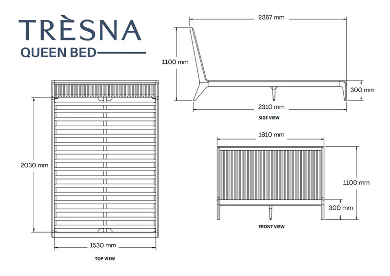Jodoh Spindle Queen Bed 203 cm - Teak