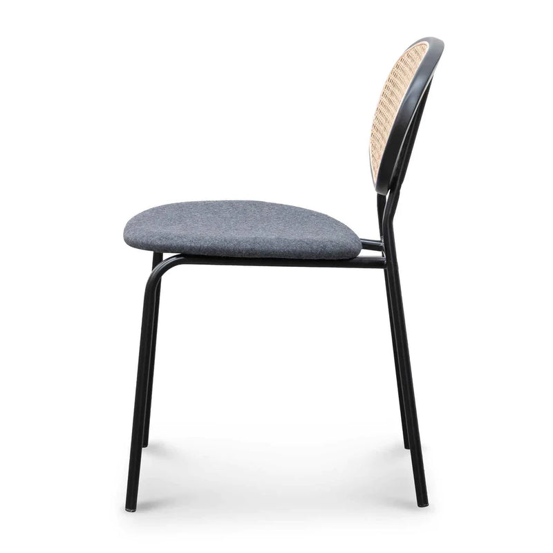 Calibre CDC6297-SD Grey Fabric Dining Chair - Black
