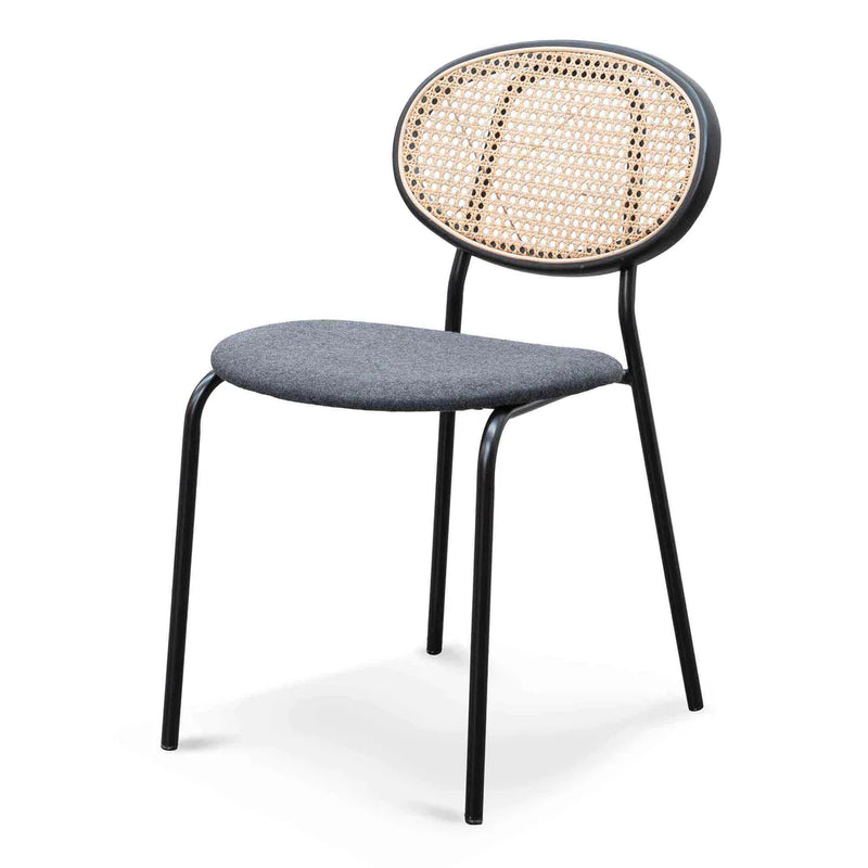 Calibre CDC6297-SD Grey Fabric Dining Chair - Black