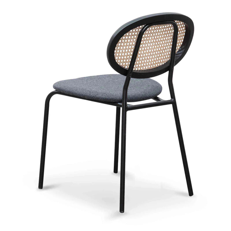 Calibre CDC6297-SD Grey Fabric Dining Chair - Black