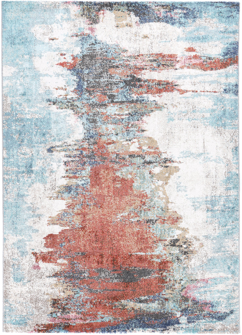 Rumba Jorge Blue & Terracotta Abstract Rug