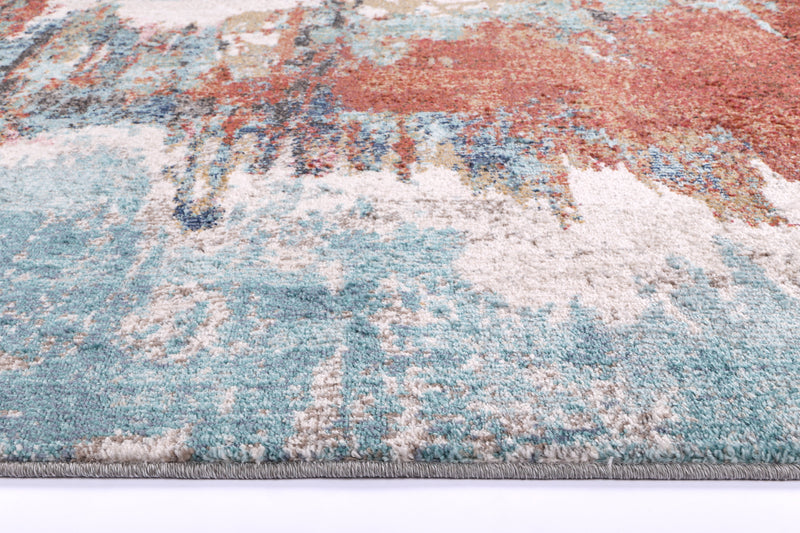 Rumba Jorge Blue & Terracotta Abstract Rug