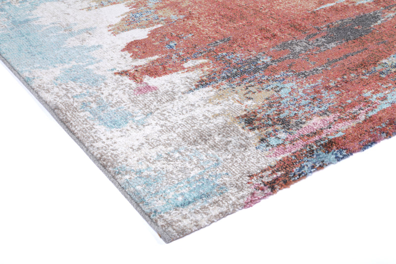 Rumba Jorge Blue & Terracotta Abstract Rug
