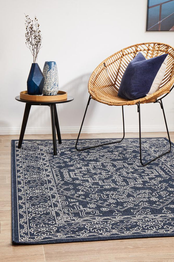 Ocean Navy Outdoor Rug