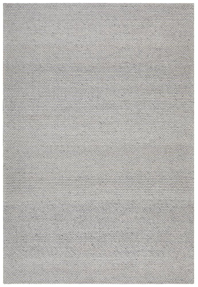 Studio Oskar Felted Wool Striped Rug Grey