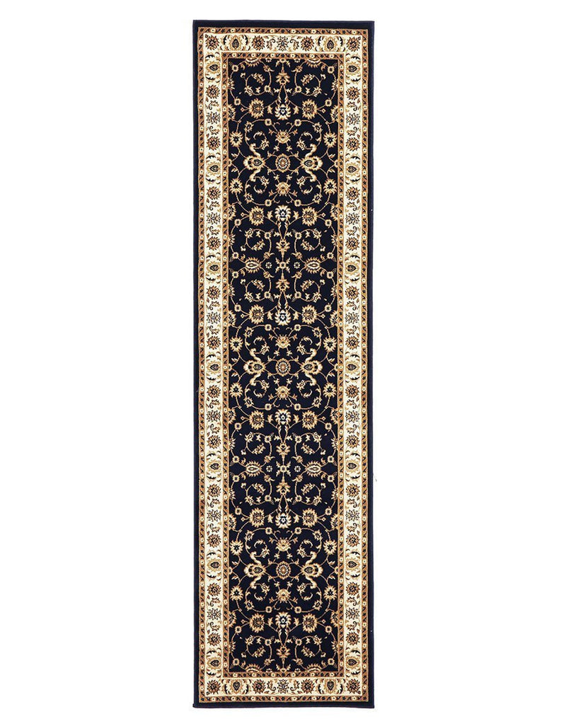 Sydney Classic Runner Blue With Ivory Border Runner Rug