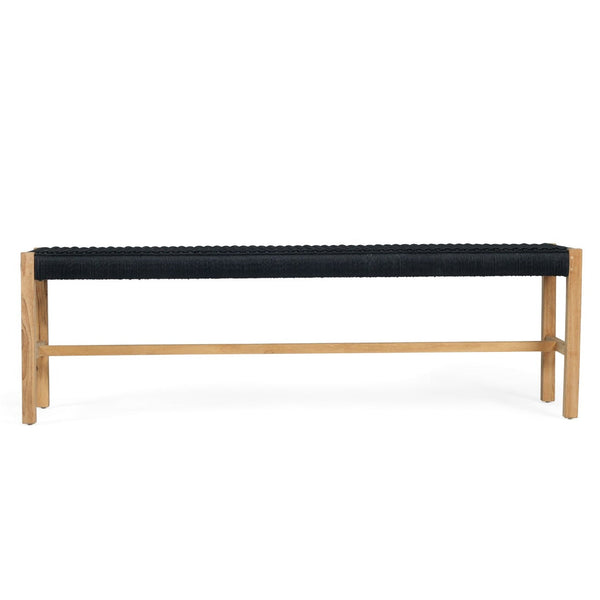 Sienna Woven Bench Seat – Black – Close Weave