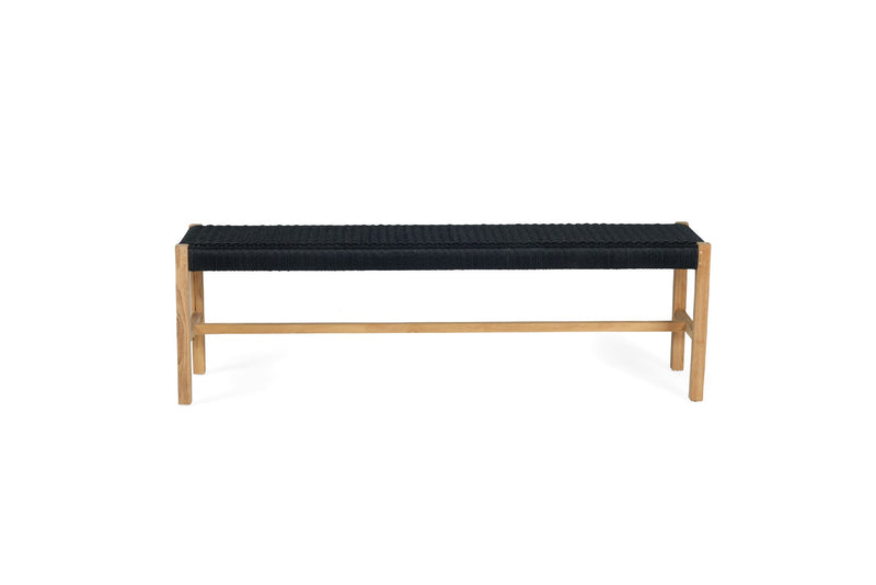 Sienna Woven Bench Seat – Black – Close Weave