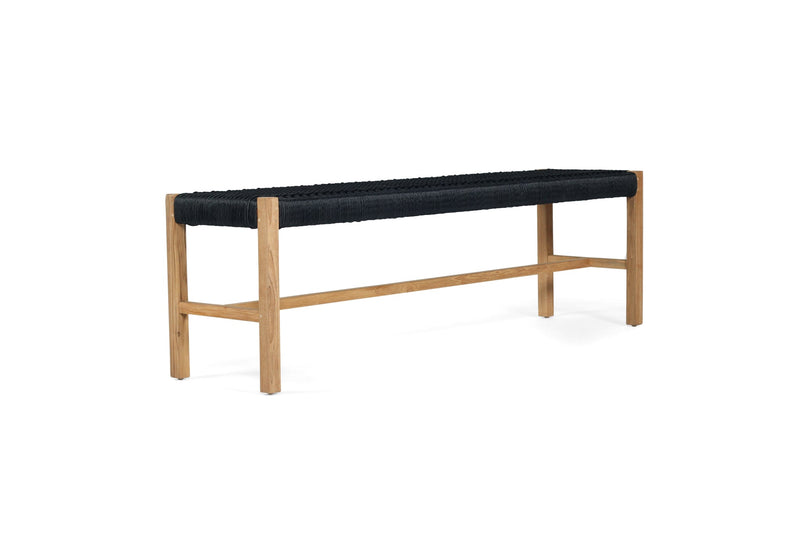 Sienna Woven Bench Seat – Black – Close Weave