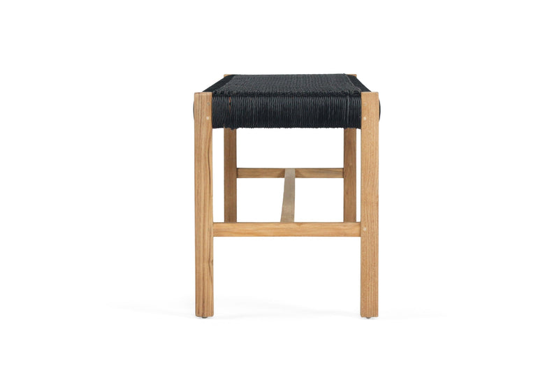 Sienna Woven Bench Seat – Black – Close Weave
