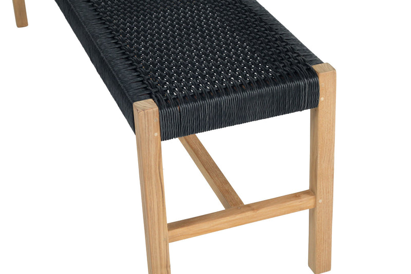 Sienna Woven Bench Seat – Black – Close Weave