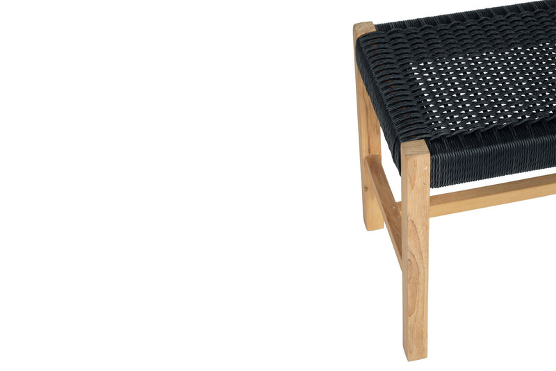 Sienna Woven Bench Seat – Black – Close Weave