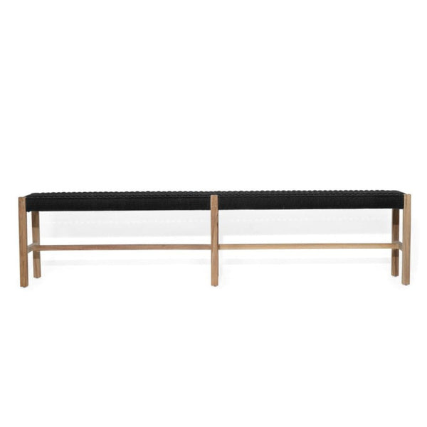 Sienna Woven Bench Seat – Black – Close Weave -2m