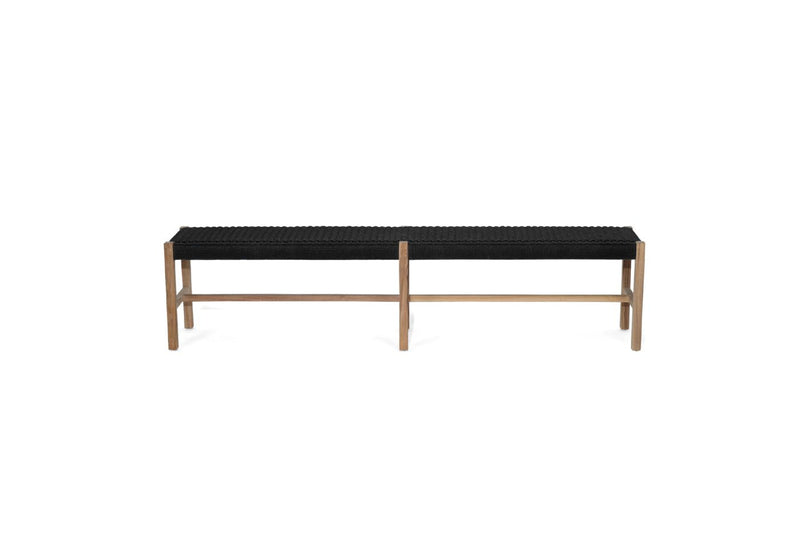 Sienna Woven Bench Seat – Black – Close Weave -2m