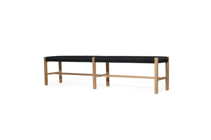 Sienna Woven Bench Seat – Black – Close Weave -2m