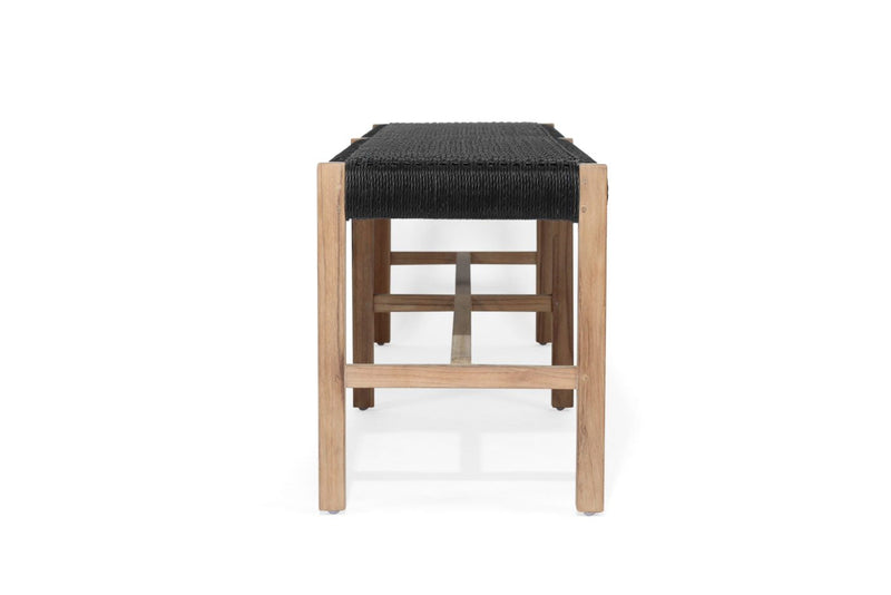 Sienna Woven Bench Seat – Black – Close Weave -2m