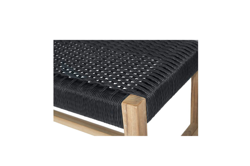 Sienna Woven Bench Seat – Black – Close Weave -2m