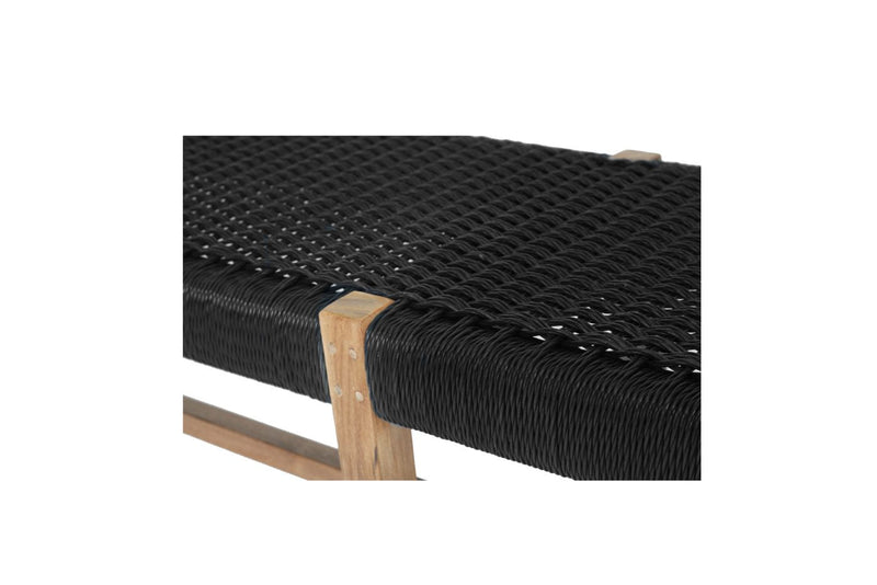 Sienna Woven Bench Seat – Black – Close Weave -2m