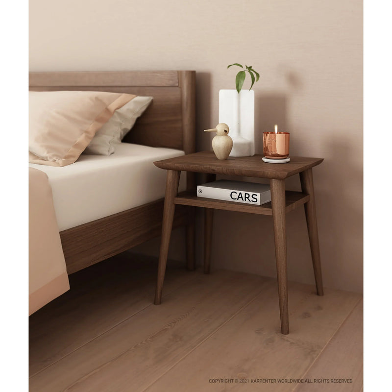 Vintage Narrow Open Bedside Table - 45cm