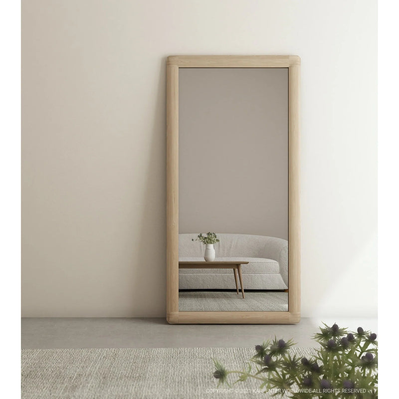 Vintage Floor Mirror 180cm - White Oak