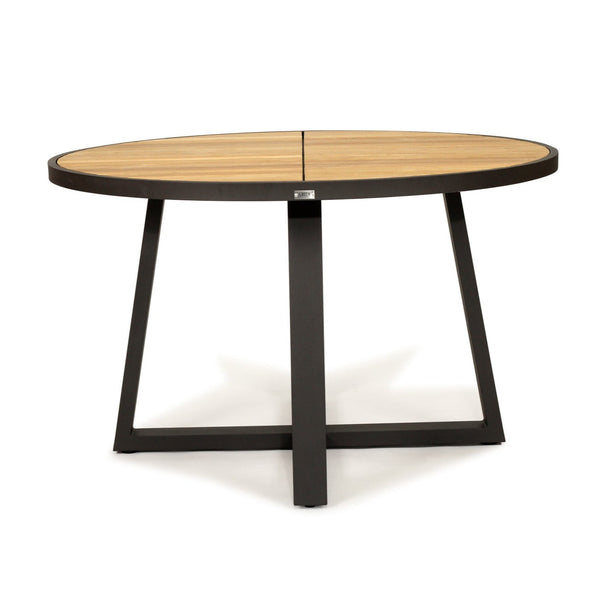 Weston Outpost Round Dining Table – 1.25m – Asteroid Black (charcoal) Powder Coated Legs