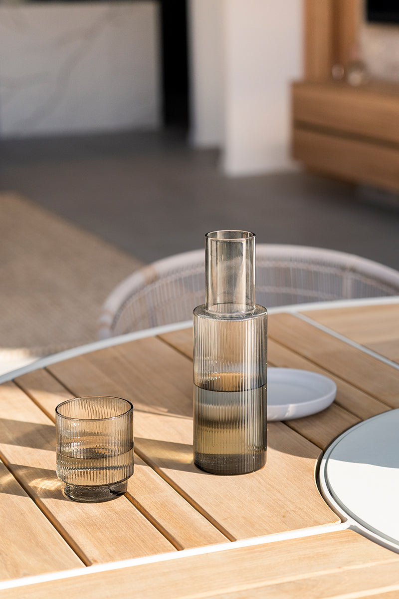 Weston Outpost Round Dining Table – 1.6m – Whitley Pearl Powder Coated Legs