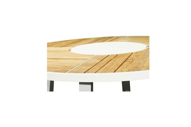Weston Outpost Round Dining Table – 1.6m – Whitley Pearl Powder Coated Legs
