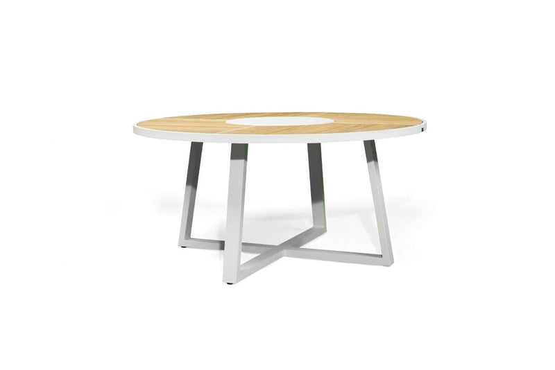 Weston Outpost Round Dining Table – 1.6m – Whitley Pearl Powder Coated Legs
