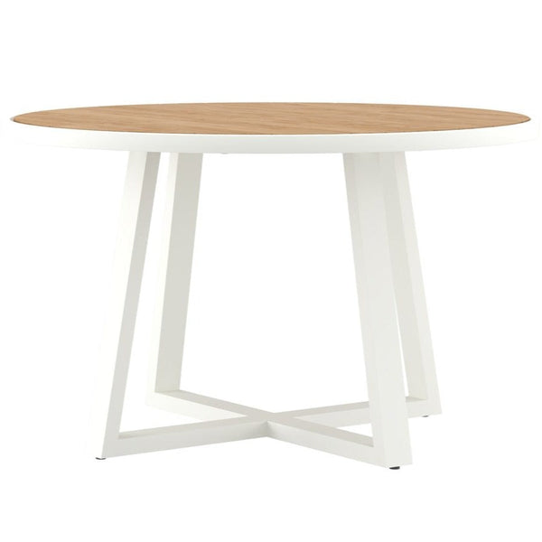 Weston Outpost Round Dining Table – 1.25m – Whitley Pearl Powder Coated Legs