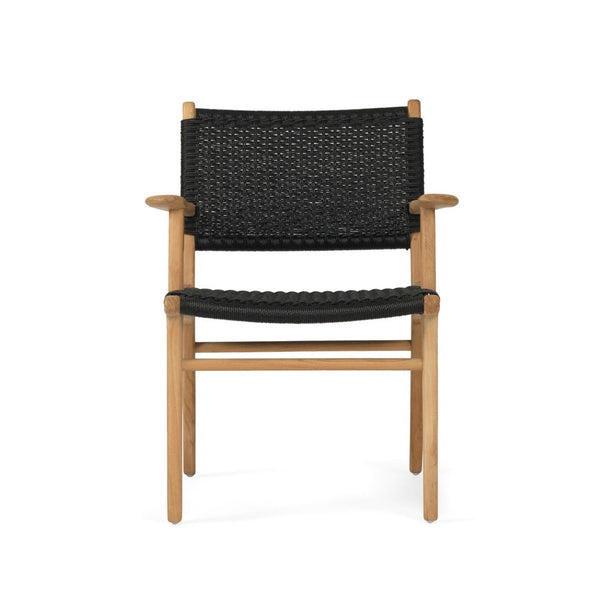 Zane Dining Armchair - Black - Close Weave