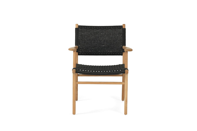 Zane Dining Armchair - Black - Close Weave
